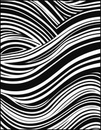 Abstract Black White Wave Pattern Rug
