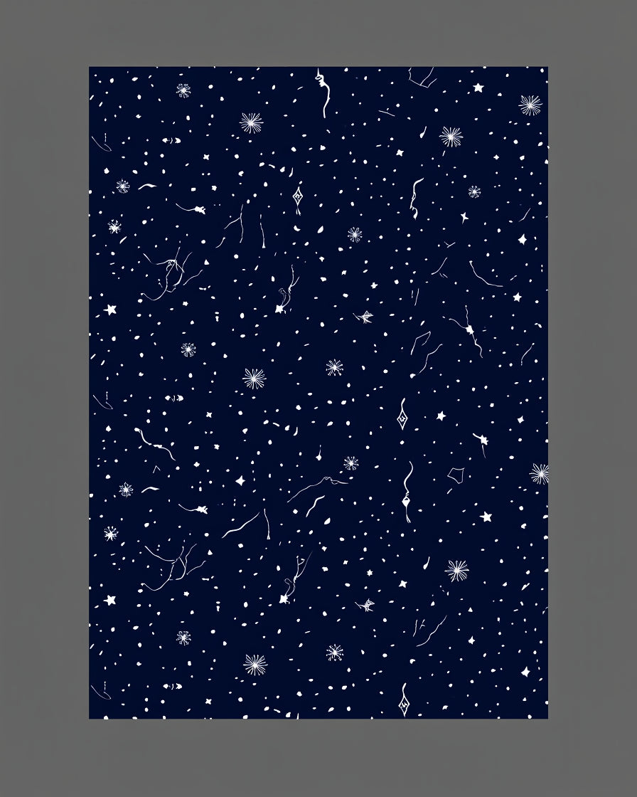 Deep Blue Starry Night Celestial Rug
