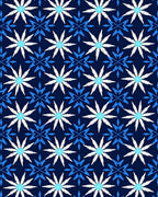 Navy Blue White Starburst Snowflake Rug