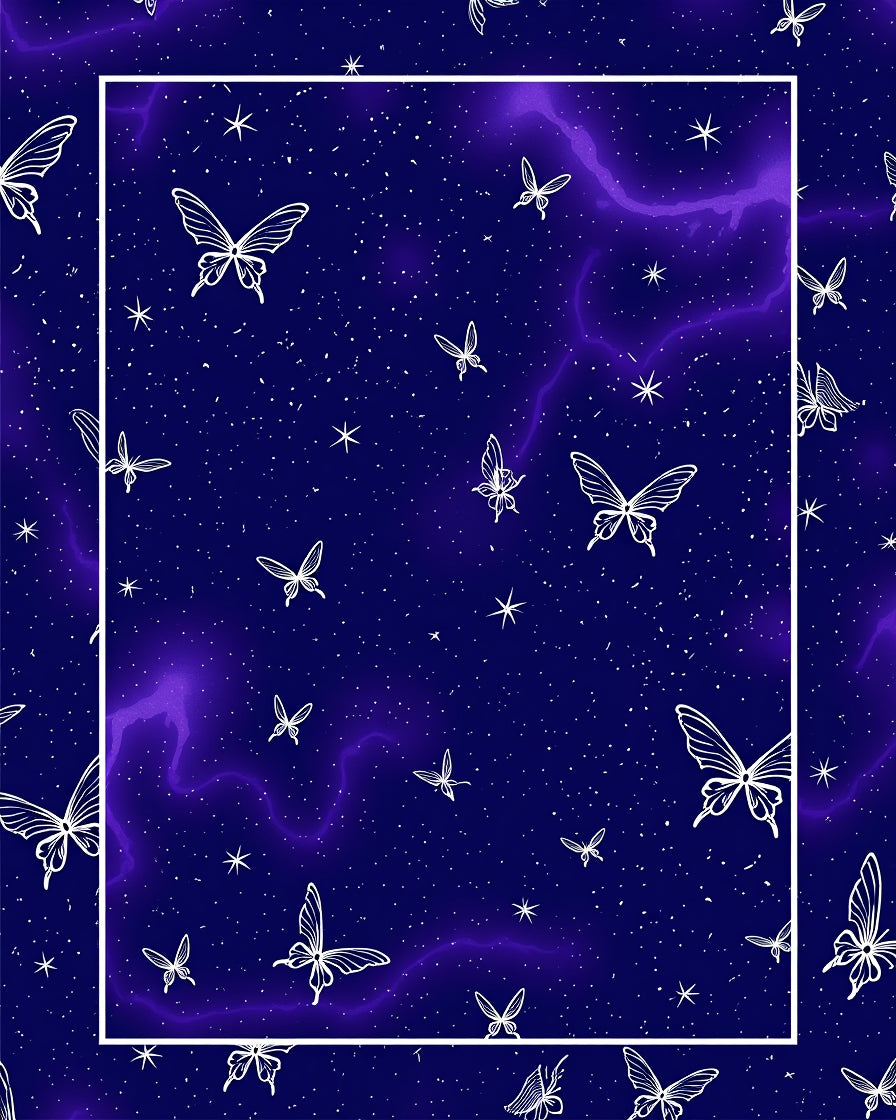Night Sky Butterfly Whimsical Pattern Rug