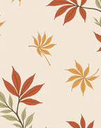 Autumn Leaves Patterned Warm Tones Rug
