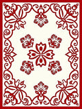 Grand Red Floral Medallion Design Rug