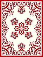Grand Red Floral Medallion Design Rug