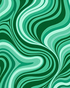 Green Swirling Abstract Pattern Rug