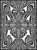 Bold Ink Floral Scroll Pattern Rug