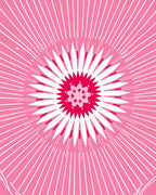 Radiant Pink Starburst Pattern Rug