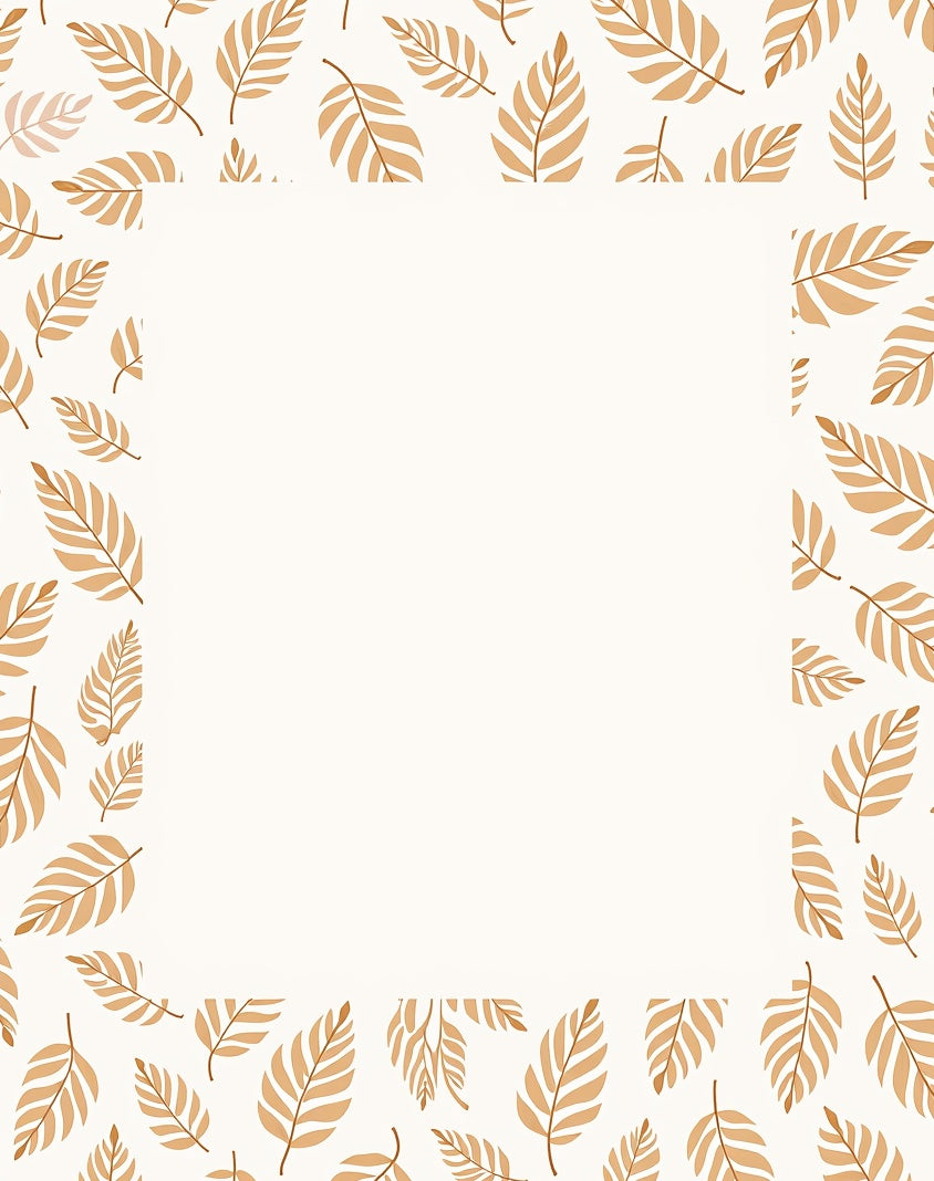 Golden Leaf Patterned Organic Design Rug