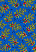 Vibrant Red Berry Leaf Pattern Rug