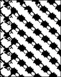 Black White Diagonal Starburst Chain Rug