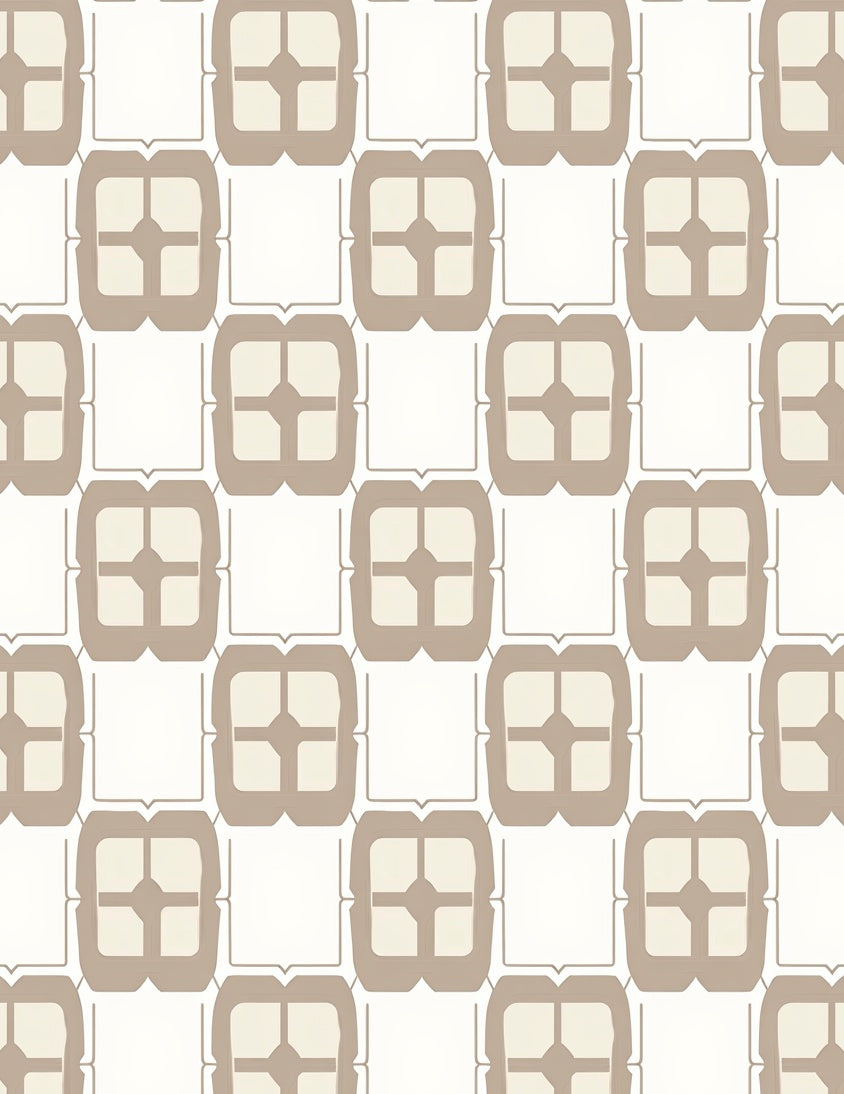 Geometric Square Link Pattern Rug