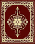 Elegant Vintage Floral Border Design Rug