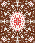 Vine And Floral Medallion Pattern Rug