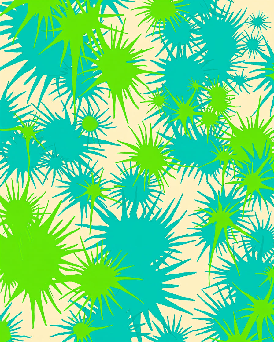 Bright Teal Green Splatter Design Rug