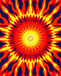 Radiant Sunburst Mandala Design Rug