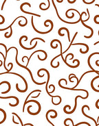 Elegant Brown Swirls Endless Pattern Rug