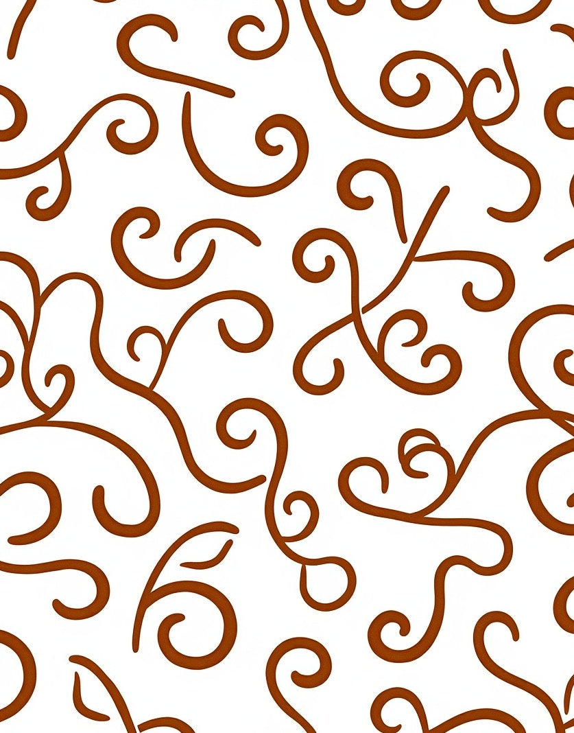 Elegant Brown Swirls Endless Pattern Rug