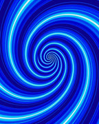 Deep Blue Swirling Spiral Pattern Rug