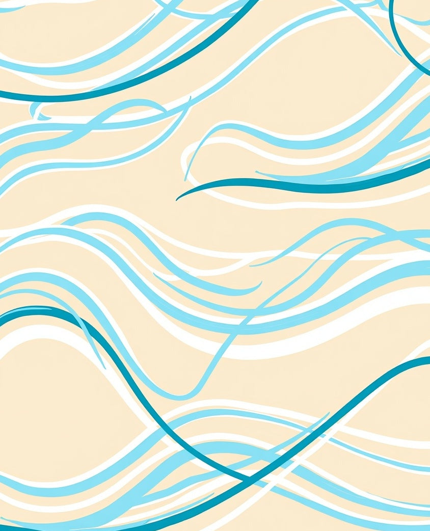 Abstract Swirls Aqua White Pattern Rug