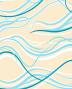 Abstract Swirls Aqua White Pattern Rug