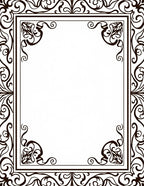 Ornate Scrollwork Black Vintage Frame Rug