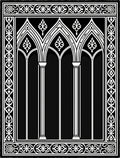 Gothic Trellis White Black Ornamental Rug