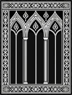 Gothic Trellis White Black Ornamental Rug