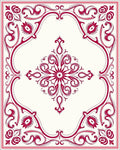 Ornate Floral Scarlet Pattern Rug