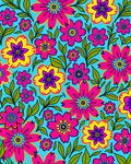 Vibrant Floral Print With Bright Hues Rug