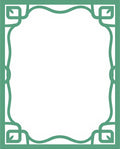 Elegant Mint Green Scrollwork Frame Rug