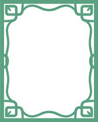 Elegant Mint Green Scrollwork Frame Rug