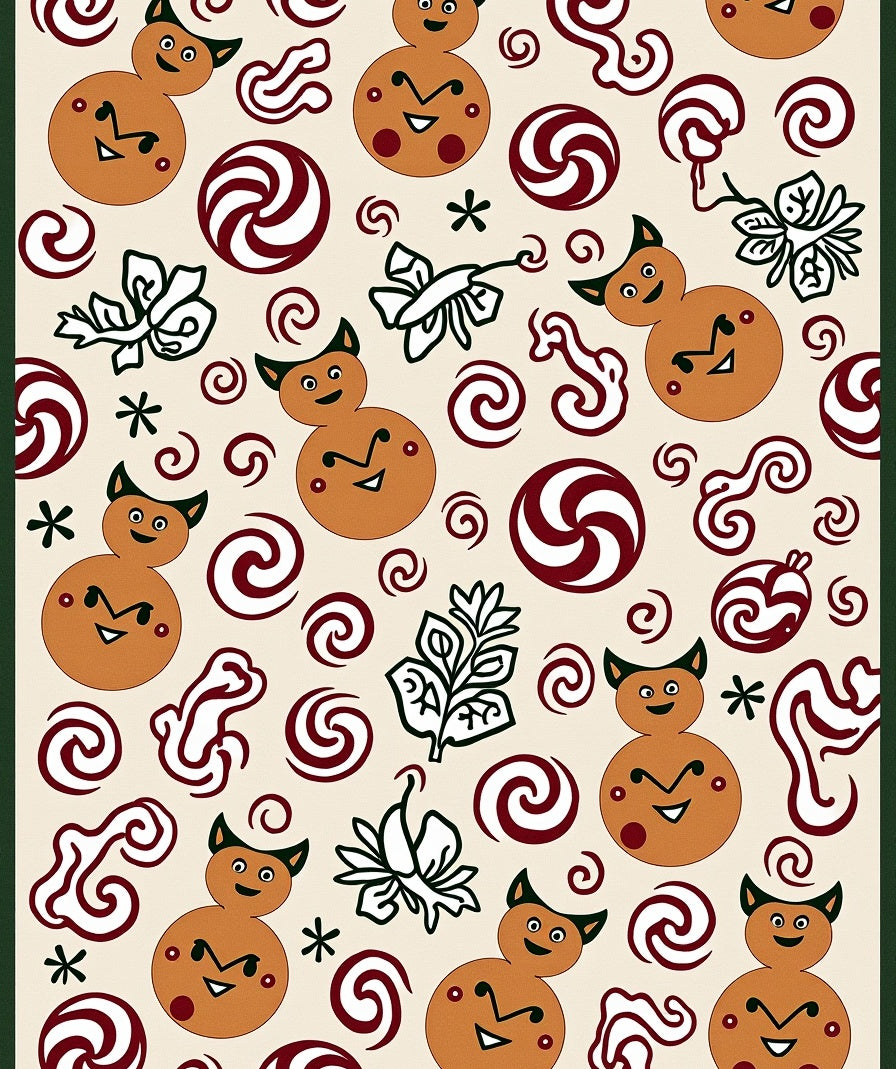 Whimsical Gingerbread Swirls Pattern Rug