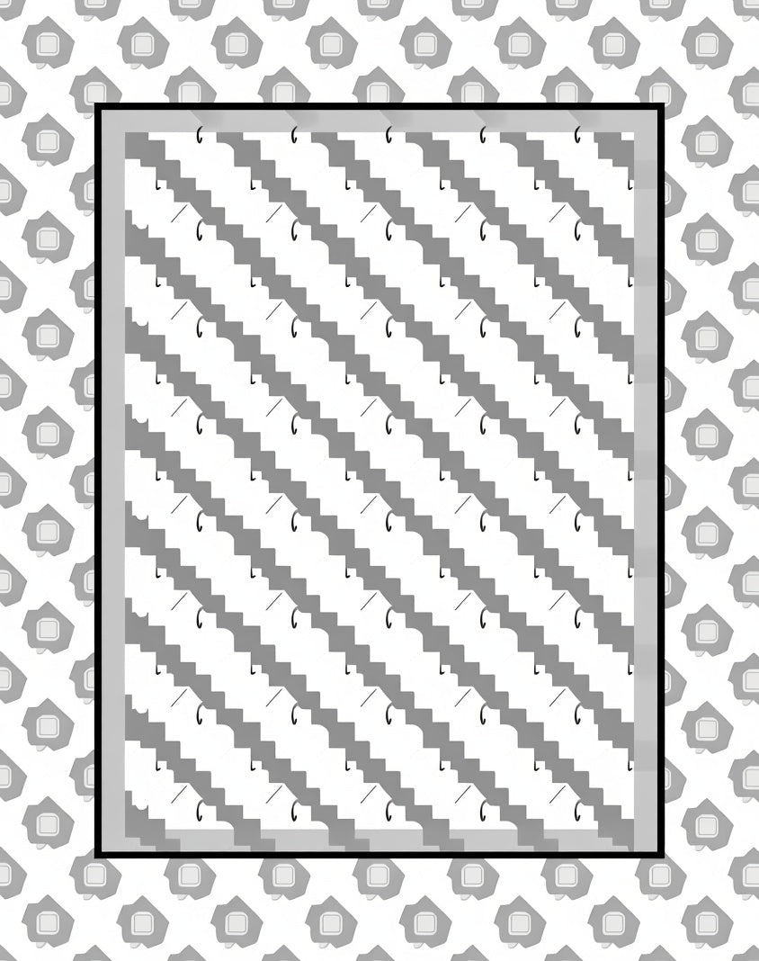 Grids and Dots Geometric Pattern Rug