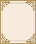 Elegant Gold Scrollwork Border Design Rug