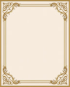 Elegant Gold Scrollwork Border Design Rug