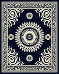Cream Starburst Floral Motif Rug