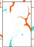 Abstract Orange Teal Flowing Lines Rug
