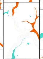 Abstract Orange Teal Flowing Lines Rug