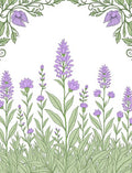 Purple Flower Garden With Green Vines Rug