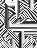 Abstract Black White Geometric Stripe Rug