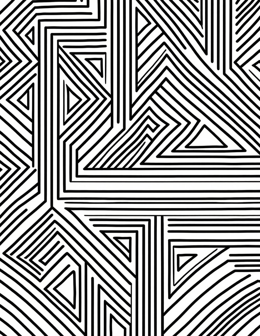 Abstract Black White Geometric Stripe Rug