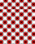 Red Black White Geometric Intersecting Pattern Rug