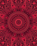 Intricate Red Mandala Pattern Rug