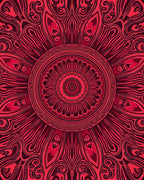 Intricate Red Mandala Pattern Rug