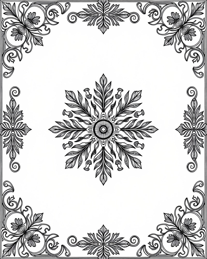 Ornate Floral Mandala Design Rug