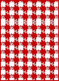 Classic Houndstooth Red White Pattern Rug