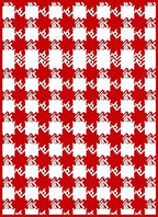Classic Houndstooth Red White Pattern Rug