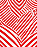 Red White Bold Stripe Pattern Rug