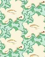 Creamy White And Green Cloud Pattern Rug