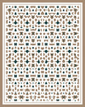 Teal And Tan Intricate Geometric Rug