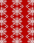 Bold Red White Snowflake Repeat Rug